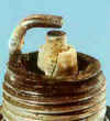 Spark plug with detonation damage